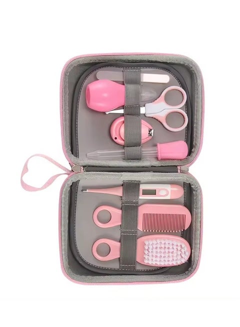 8-piece Portable Baby Care Grooming and Healthcare Kit With Premium-quality Materials-pink