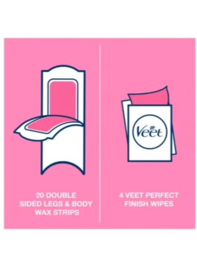 Veet Hair Removal Cold Wax Strips Sensitive Skin Blue 40-Piece Strips - Image 2