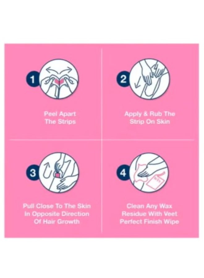 Veet Hair Removal Cold Wax Strips Sensitive Skin Blue 40-Piece Strips - Image 4
