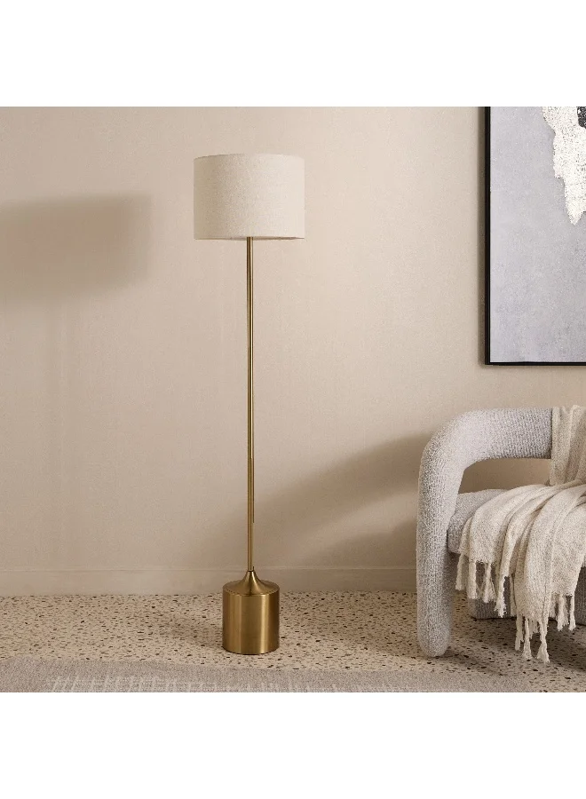 Home Box Haskett Otto Metal Floor Lamp with Linen Shade - 35x155 cm