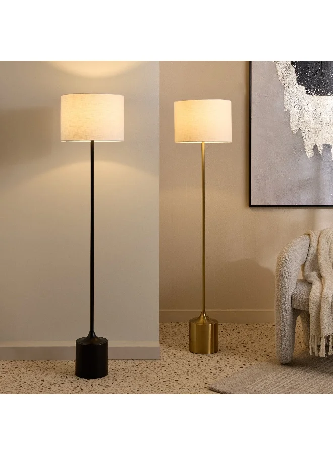 Home Box Haskett Otto Metal Floor Lamp with Linen Shade - 35x155 cm
