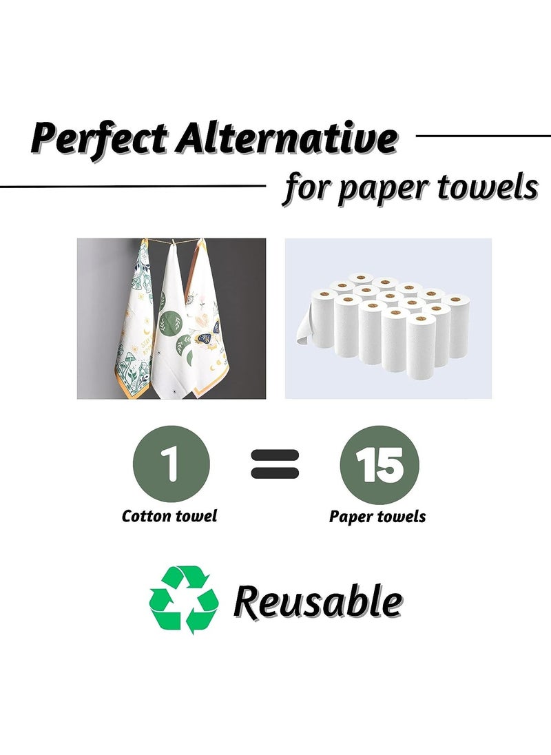 Folkulture - Kitchen Or Dish Towels, 20X26 Inches Modern Kitchen Hand Or Tea Towels, Set Of 3 Cotton Dishtowels And Dishcloth For Farmhouse Decor, Magical - Image 1