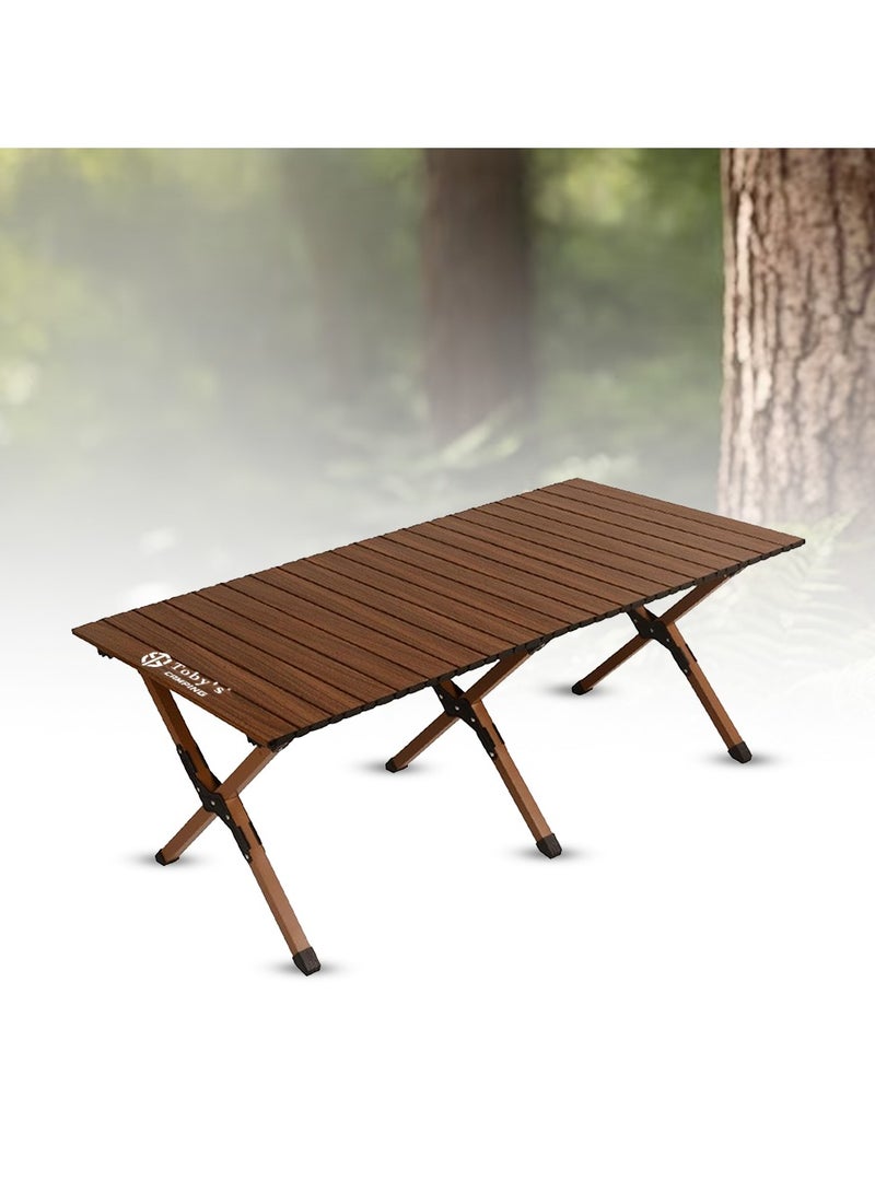 Toby's Tobyâ€™S Telescopic Led Camping Light With Remote And Adjustable Foldable Wooden Table For Outdoor, Indoor, Picnic, Crafting And Travel - Image 2