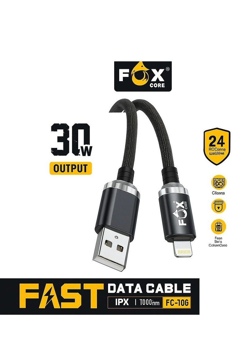 FOX CORE 1M Super Fast Charging Cable Compatible with All iPhone 30W (USB TO IP 30W)