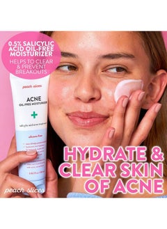 Peach Slices | Acne Oilfree Moisturizer | Satin Matte Finish | 0.5% Salicylic Acid | Hyaluronic Acid | Prevents Breakouts | Pore Minimizing | Clear Skin | Silicone Free | Face Moisturizer | 2.8 Oz  - Image 3