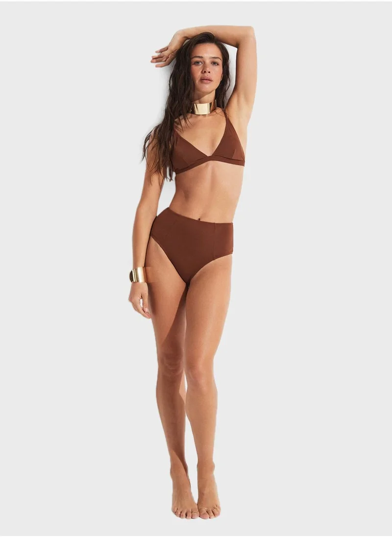 جون Plunge Neck High Leg Bikinis