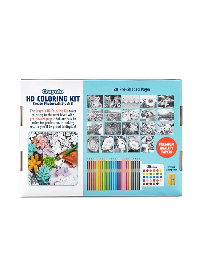 Crayola Crayola - HD Coloring Kit | 30 Colored Pencils & 20 Premium Coloring Pages