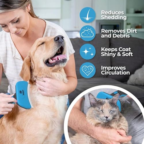 HANK Deshedding Brush for Dogs - Pet Grooming Tool - Zig Zag 6mm Large Blade - Reduce Dog Hair Shedding - Suitable for Short Medium Long Hair & All Breeds (Curved Shape) - Image 2
