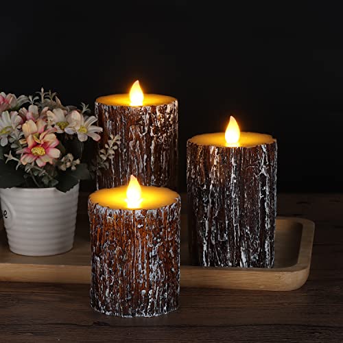 Vinkor Flameless Candles Battery Operated Candles Real Wax Pillar LED Candles with 10Key Remote and Cycling 24 Hours Timer Birch Effect 4 5 6 - Image 3
