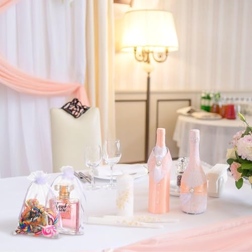 Shappy 100 Pcs Thank You Sheer Bags Organza Bags 4 x 6 Small Jewelry Present Pocket with Drawstring Bulk, Mesh Wedding Party Favor Pocket for Sachet, Jewelry, Makeup Organza Favor Bag(White) - Image 5