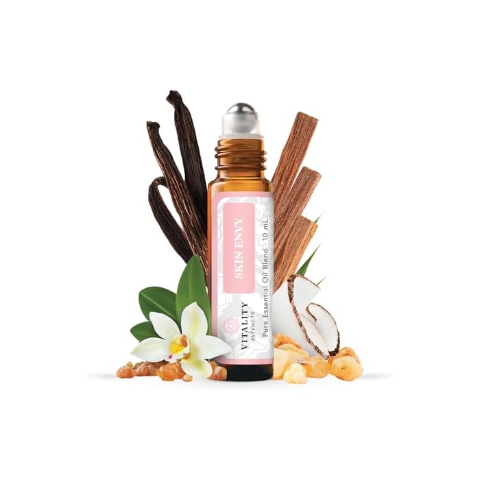 Vitality Extracts Skin Envy - Face Moisturizer Serum, Coconut Oil, Collagen, Vitamin E, Vegan, Frankincense Essential Care, Sandalwood Soothing, Clarifying, Skin Health