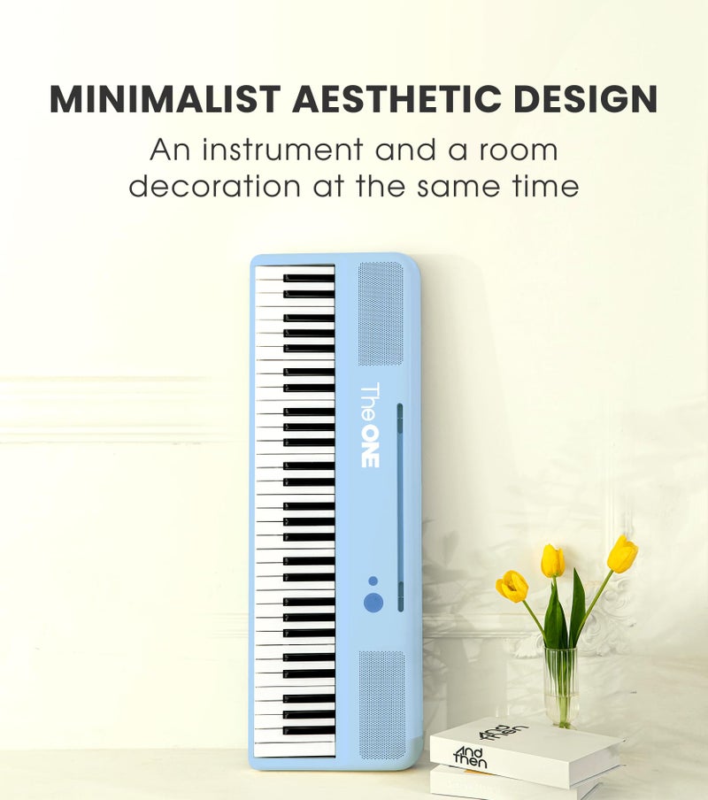 The ONE Smart Keyboard COLOR 61 Keys Piano Keyboard, Music Keyboard with 256 Timbres, 64 Polyphony, 2 Speakers, Built-in LED Lights and Free Apps (Blue) - Image 4