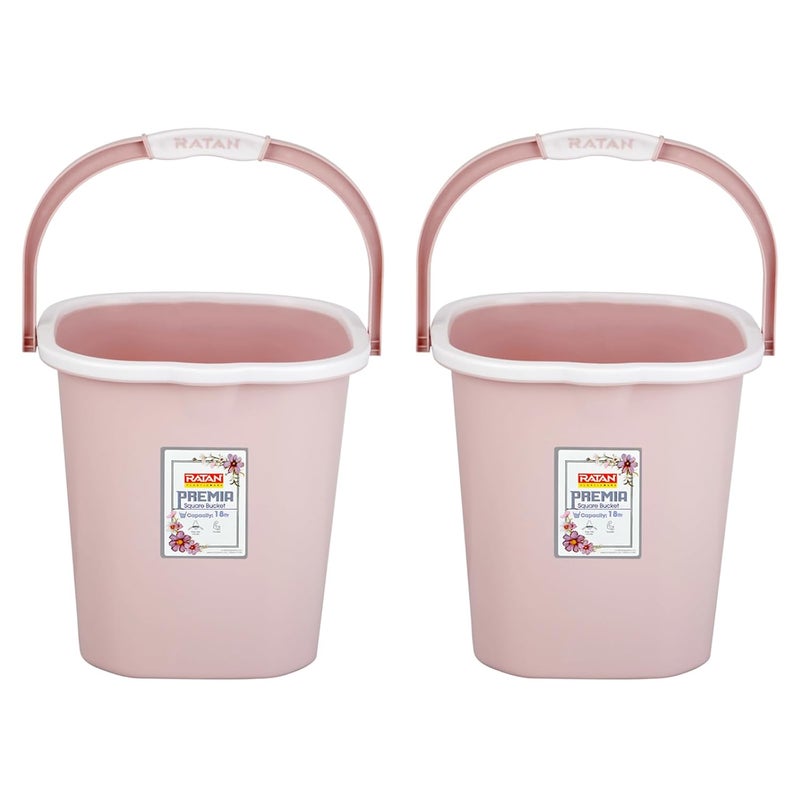 RATAN PLASTICWARE Premia Bucket 18L X 2 Diaso PinkLight Weight and Easy to CarryPerfect for Use in Bathrooms Kitchen Wet Utility Areas