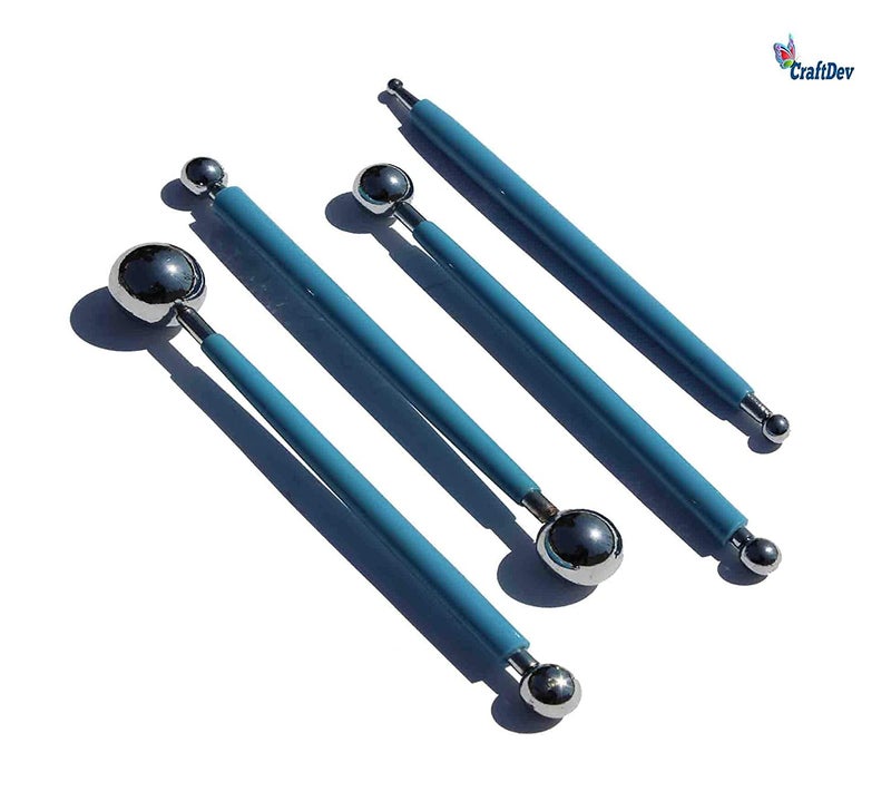 CraftDev Dotting Tool Set with Plastic Handle Emboss Tool, Mandala Tool, Foam Brush, and Piece Ball for Nail Art (22 Pc) - Image 4