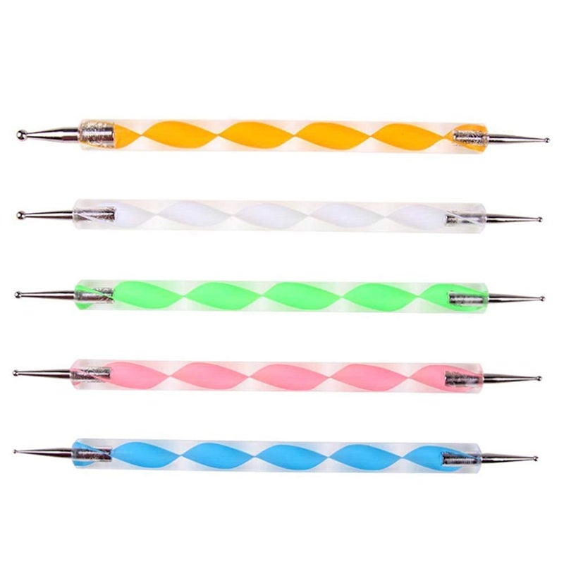 CraftDev Dotting Tool Set with Plastic Handle Emboss Tool, Mandala Tool, Foam Brush, and Piece Ball for Nail Art (22 Pc) - Image 3