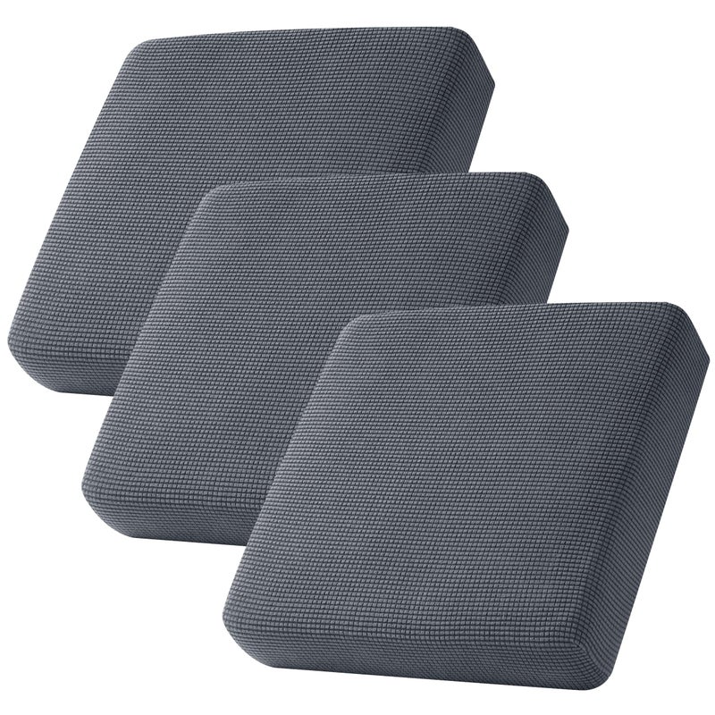 CHUN YI 3Piece Stretch Couch Cushion Covers Sofa Seat Slipcovers for Pets Suitable for Armchair Loveseat Sofa with Spandex Jacquard Washable Fabric3PieceGrey