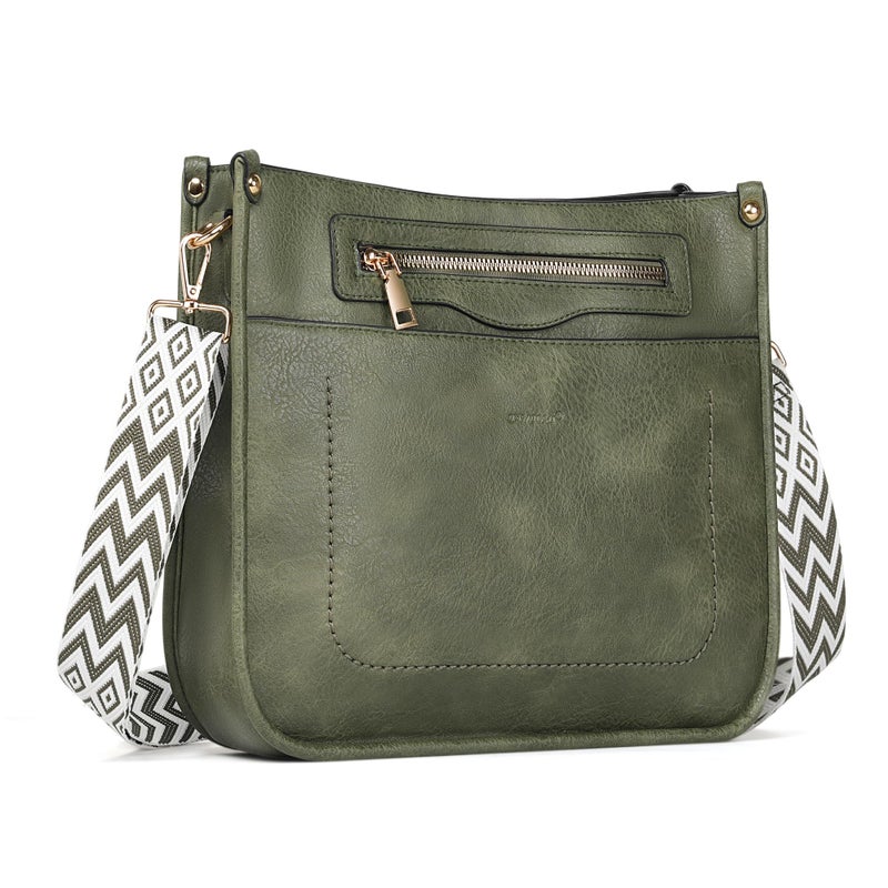 TANTOMI Crossbody Bags for Women Crossbody Purses Vegan Leather Hobo Bag Shoulder Handbags with Guitar Strap-7 Pockets - Image 1