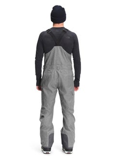 THE NORTH FACE Freedom Bib Mens Snowboard Pants TNF Medium Grey Heather Sz S  - Image 3