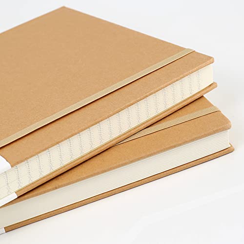 XYark Large B5 Dot Grid Notebook Journals, Kraft Hardcover Sketchbook Subject Composition Notebooks with Dotted Grid Paper, 2 Pack, 120GSM, 102 Sheets, 7.6x10 inch, Travel Journal Set - Image 4