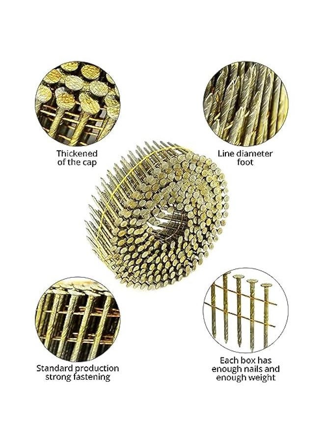 Arabest Siding Nails, 4200 Count 1-1/2-Inch x .092-Inch Collated Wire Coil Siding Nails,15-Degree Full Round Head, Ring Shank Hot-Dipped Galvanized for Rough Nailing of Lathing and Sheathing  - Image 2