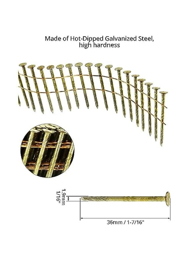 Arabest Siding Nails, 4200 Count 1-1/2-Inch x .092-Inch Collated Wire Coil Siding Nails,15-Degree Full Round Head, Ring Shank Hot-Dipped Galvanized for Rough Nailing of Lathing and Sheathing  - Image 3