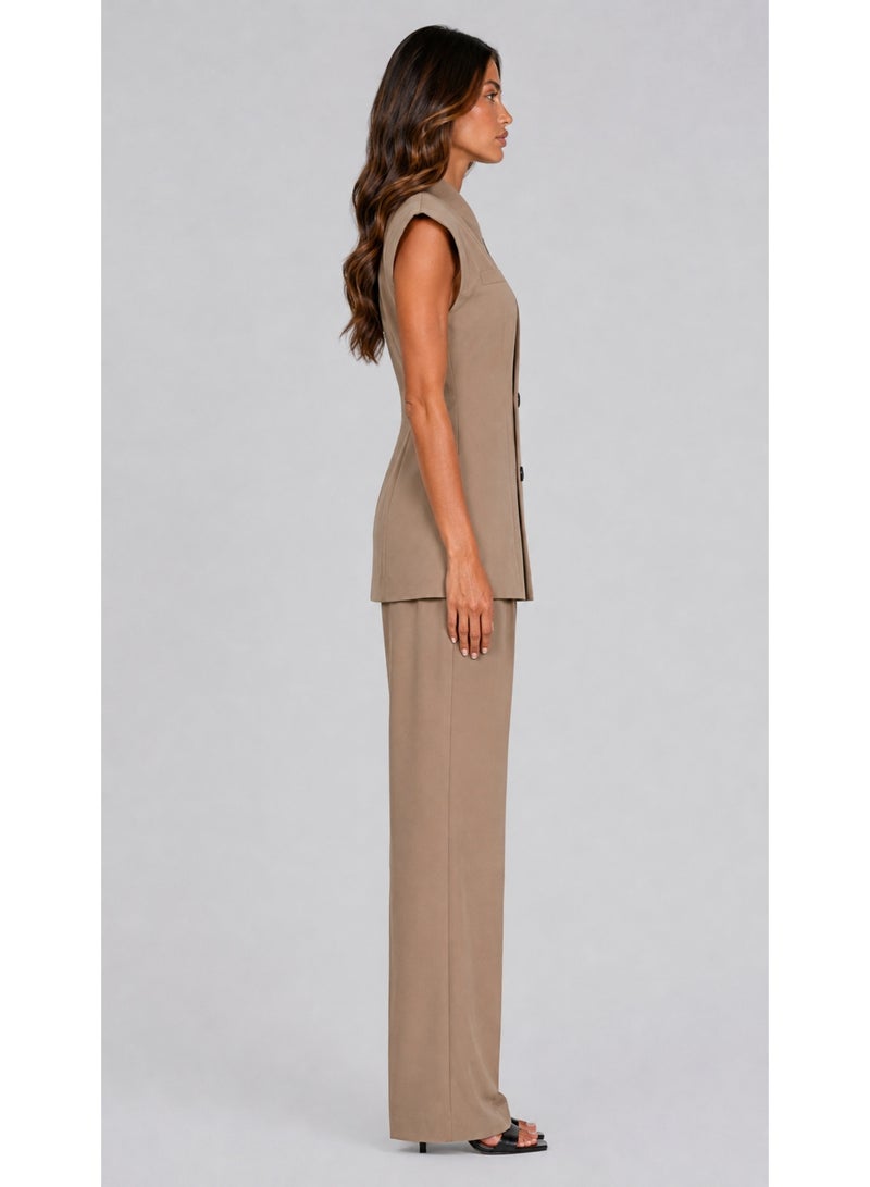KYVELi Modern Elegance Suit Set-Beige - Image 5