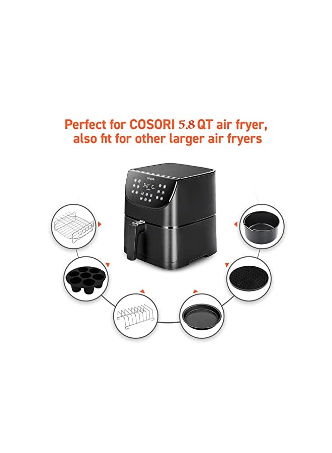 Raxoom Roasting Racks Silicone Air Fryer Accessories, Set of 6,5.3QT - 5.8QT, 8in - Image 2