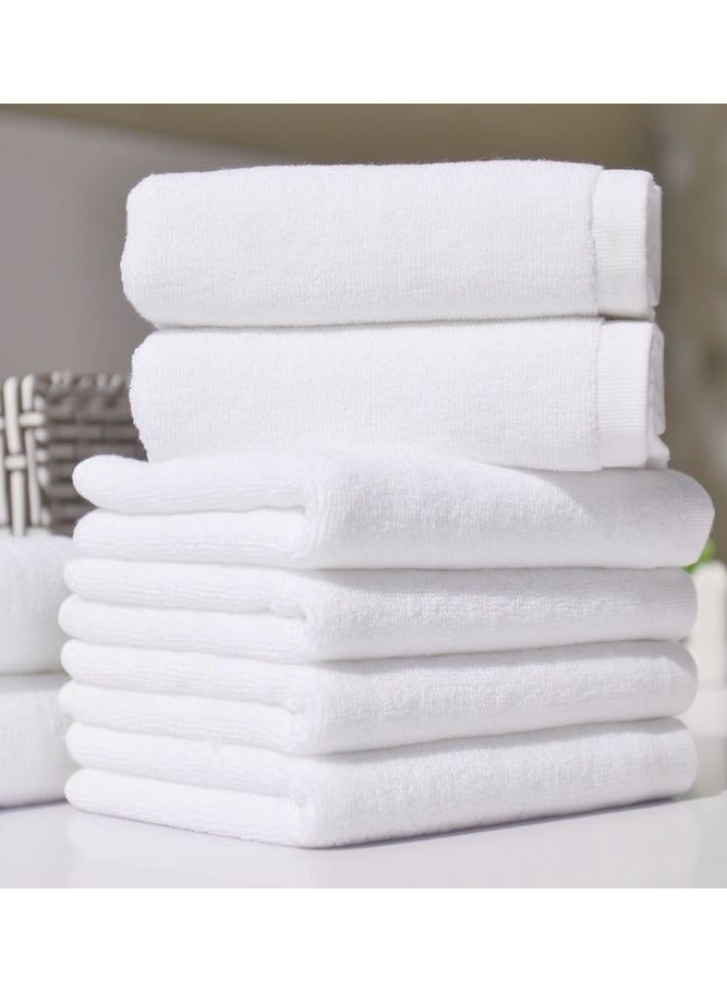 Pearl Coast 6pc Luxury White Hand Towel Set 41x76cm 550 GSM Premium Cotton Ultra Soft and Highly Absorbent Expertly Woven for Durability Hotel And Spa Quality Towels - Image 1