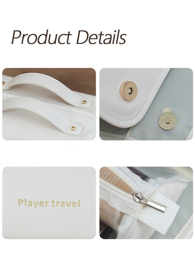 Travel Makeup Bag 4-in-1 Roll-Up,Capacity Cosmetic Bag for Women Portable Pouch Case Toiletry Bag Storage Organizer With 4 Detachable Removable - Image 5