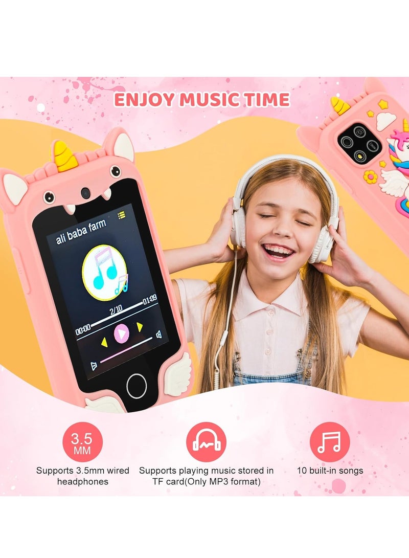 EVEREEN Kids Smart Phone for Girls, Dual Camera Unicorn Kids Phone Toy with Games, Music Player, Toddler Cell Phone Kids Learning Play Toy for 3-12 Years Old Boys Girls, Christmas Birthday With 8G Card (Pink) - Image 5
