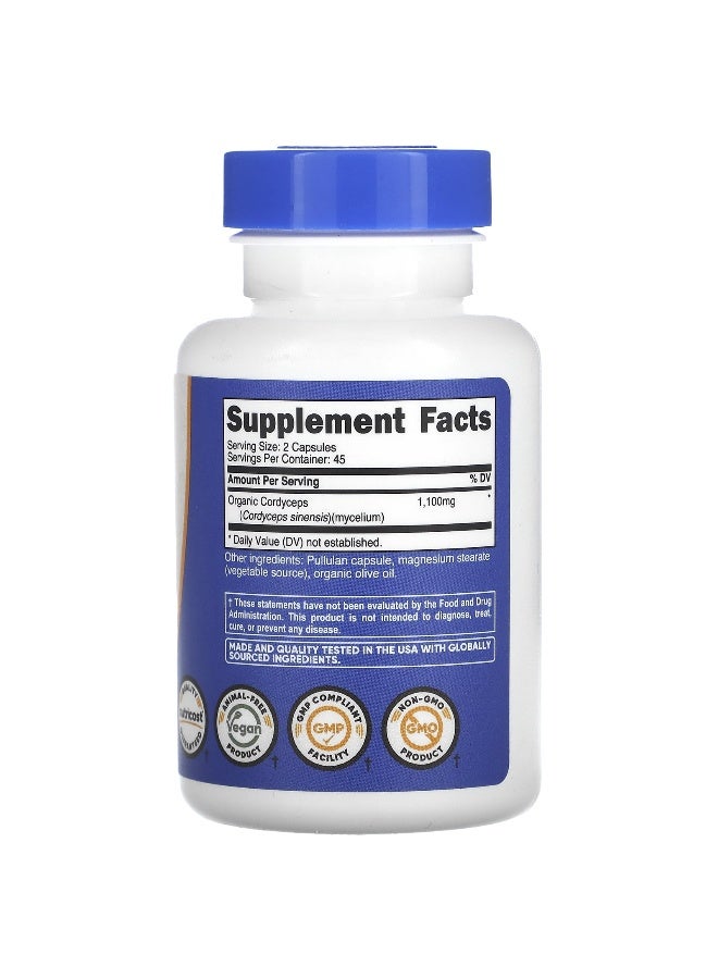 Nutricost نوتريكوست، فطر الكورديسيبس، 1,100 ملغ، 90 كبسولة (550 ملغ لكل كبسولة) - Image 2