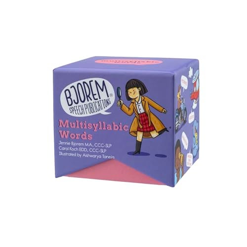 Bjorem Speech Multisyllabic Words Deck for Speech Therapy Inclusive Functional and Educational Resource Autism Childhood Apraxia of Speech Phonological Disorder 78 Cards with 281 Target Words - Image 1
