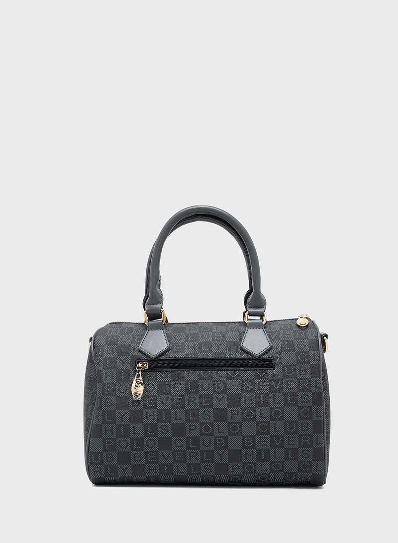 بيفرلي هيلز بولو كلوب Logo Patterned Satchel Bag
