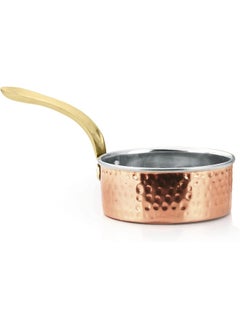 KEDGE Kedge 3 Por Pure Copper Hammered Heavy Saucepan With Lid And Brass Handle, 800 Ml Capacity  - Image 1