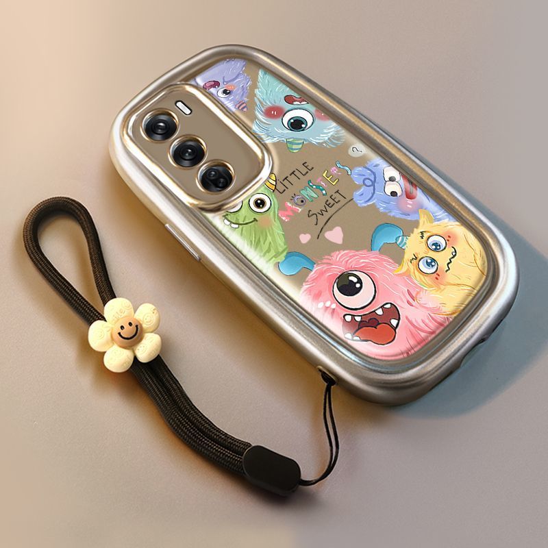 Silicone Phone Case with Lanyard for OPPO Reno 12 and Reno 11 Pro – Shockproof Air Cushion Protection for Women - Image 5