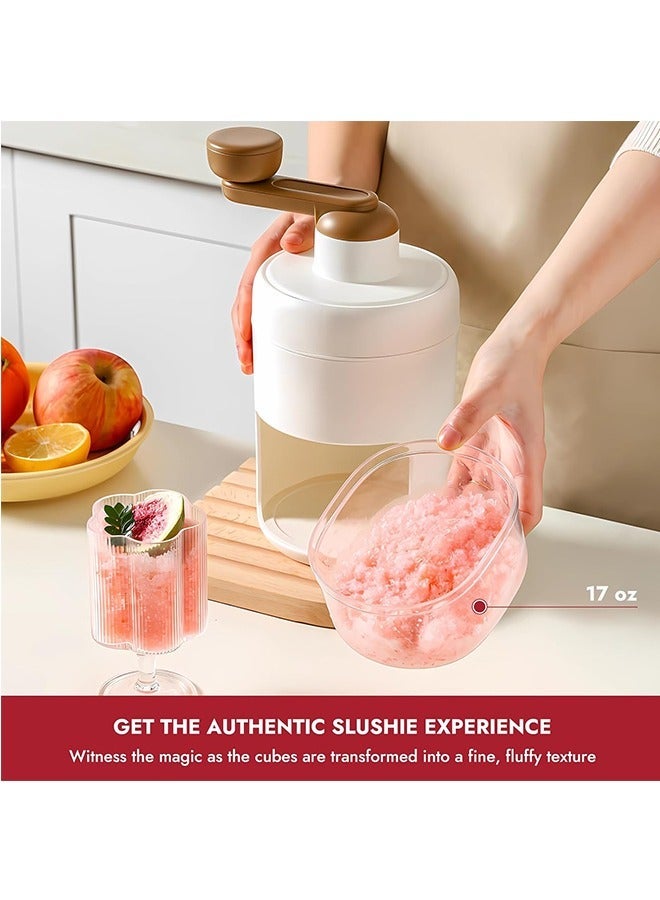 Snow Cone Machine Manual, Shaved Ice Maker Machine for Home, Ice Shaver Hand Crank, Slushy Maker Machine, Ice Crusher for Snow Cones, Ideal for Outdoor Picnics, Portable  - Image 3