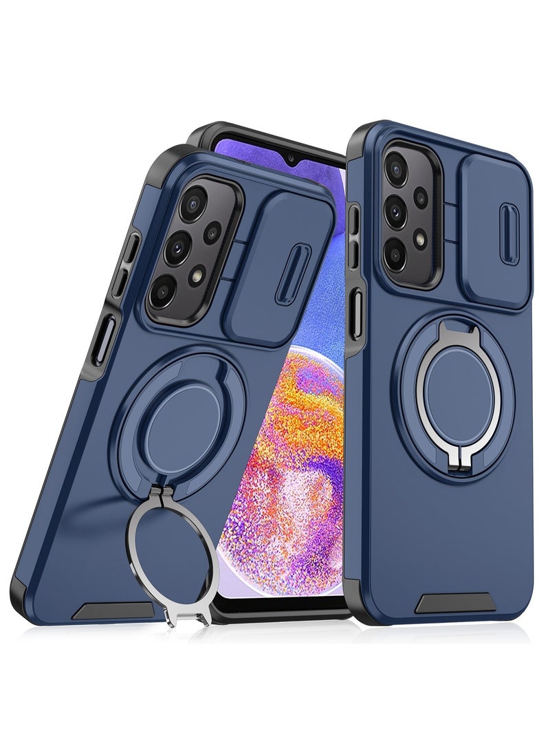 GOLDEN MASK For Samsung Galaxy A23/A23 5G Sliding Camshield Ring Holder Phone Case (Blue)