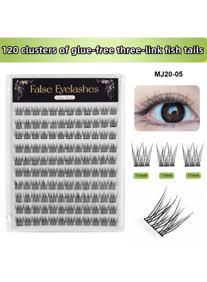 120 Clusters Clear Band Self-Adhesive Eyelashes - No Glue Needed, Sectional Lashes for Natural Look, Easy to Apply, Reusable - Image 2
