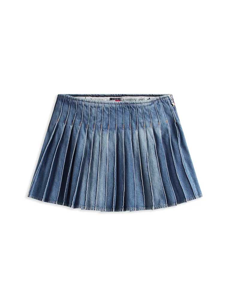 TOMMY JEANS Tommy Girl Pleated High Waist Denim Skirt