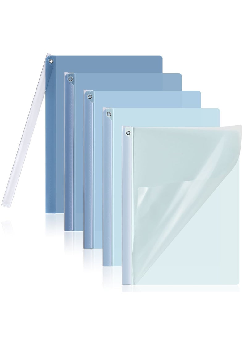 SYOSI Clear Report Covers with Swing Clip, 5 Pcs Plastic Folders for A4 and Letter Size Paper, Presentation Binder with Clear Front, 40 Sheets Capacity per Pack, Ideal for School and Business (Blue) - Image 1