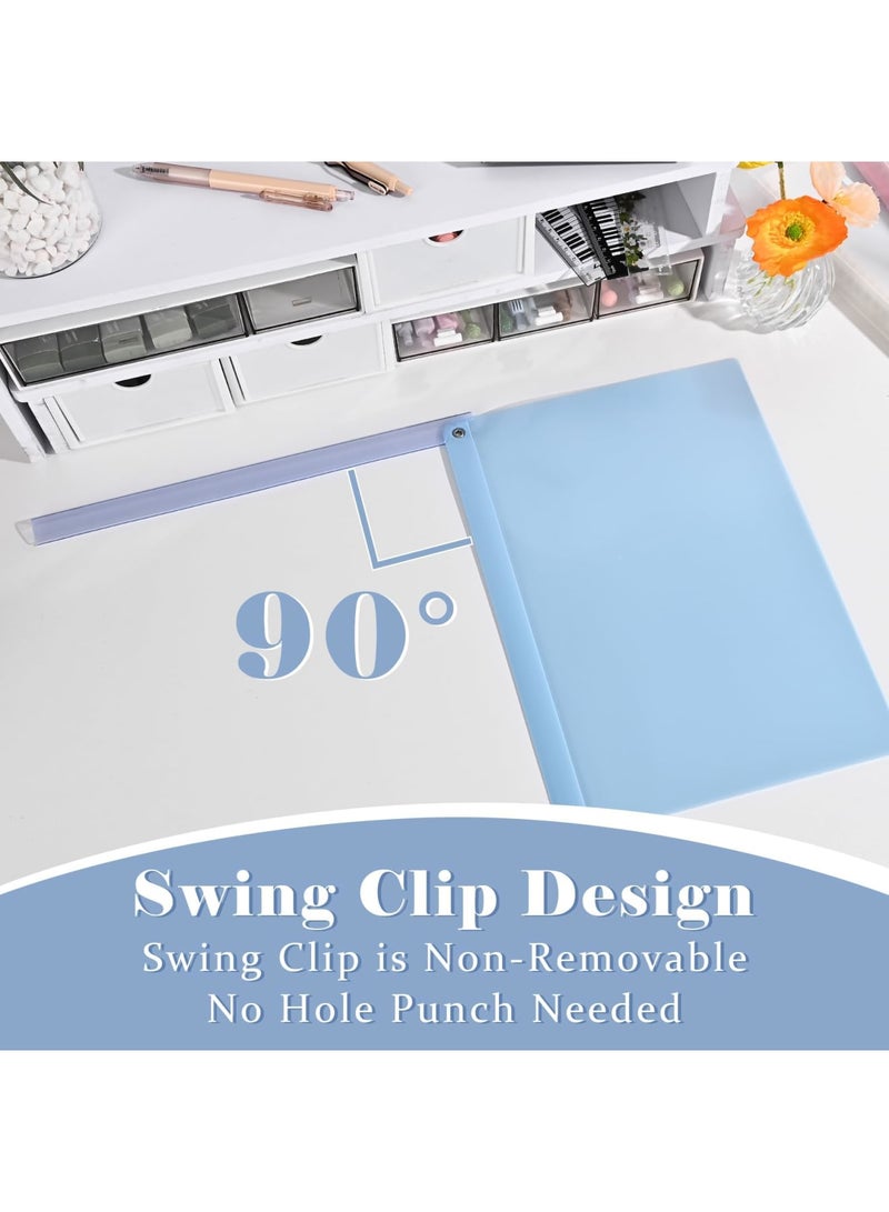 SYOSI Clear Report Covers with Swing Clip, 5 Pcs Plastic Folders for A4 and Letter Size Paper, Presentation Binder with Clear Front, 40 Sheets Capacity per Pack, Ideal for School and Business (Blue) - Image 4
