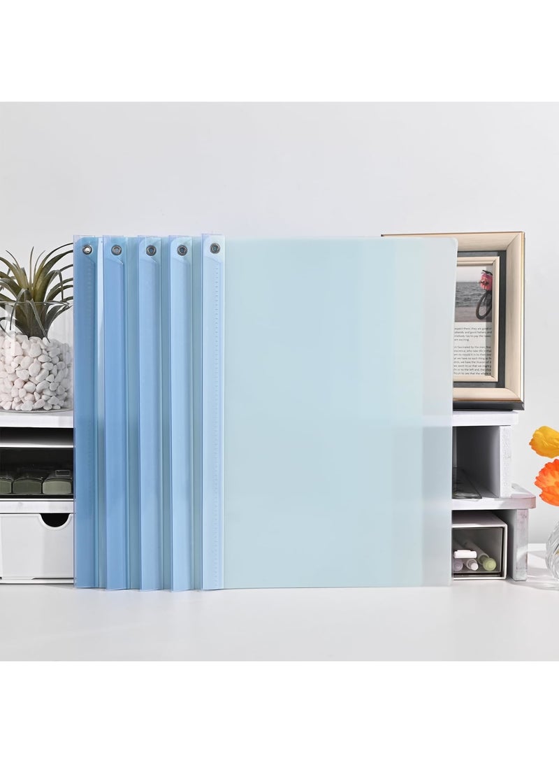 SYOSI Clear Report Covers with Swing Clip, 5 Pcs Plastic Folders for A4 and Letter Size Paper, Presentation Binder with Clear Front, 40 Sheets Capacity per Pack, Ideal for School and Business (Blue) - Image 2