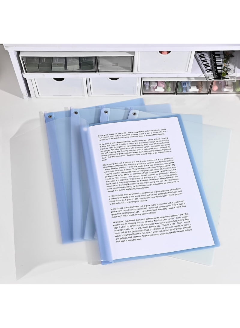 SYOSI Clear Report Covers with Swing Clip, 5 Pcs Plastic Folders for A4 and Letter Size Paper, Presentation Binder with Clear Front, 40 Sheets Capacity per Pack, Ideal for School and Business (Blue) - Image 3