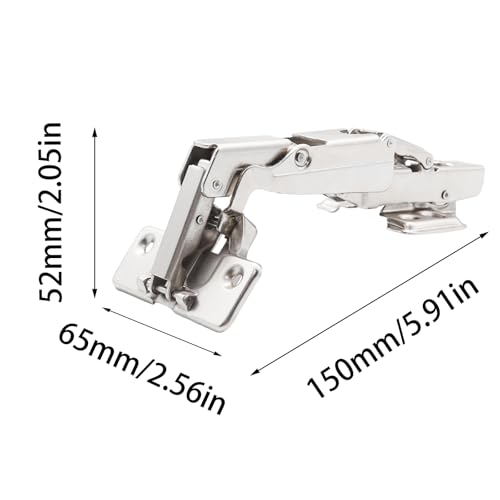 Adyoney 2Pcs 165 Degree Half Overlay Cabinet Hinges, Lazy Susan Hinge, Soft Close Hinge, Concealed Frameless Hydraulic Hinges for Corner, Kitchen, Cupboard, Door, Closets - Image 2