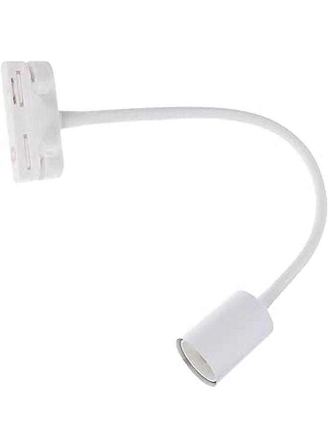 White Adjustable E27 Track Lighting Head Socket Holder Flexible Conduit Ceiling Spotlight Fixture - Image 1