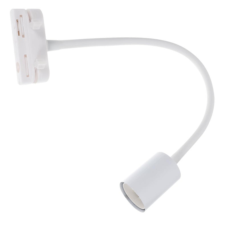 White Adjustable E27 Track Lighting Head Socket Holder Flexible Conduit Ceiling Spotlight Fixture - Image 2