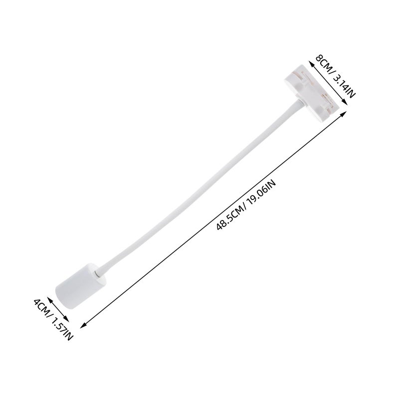 White Adjustable E27 Track Lighting Head Socket Holder Flexible Conduit Ceiling Spotlight Fixture - Image 3