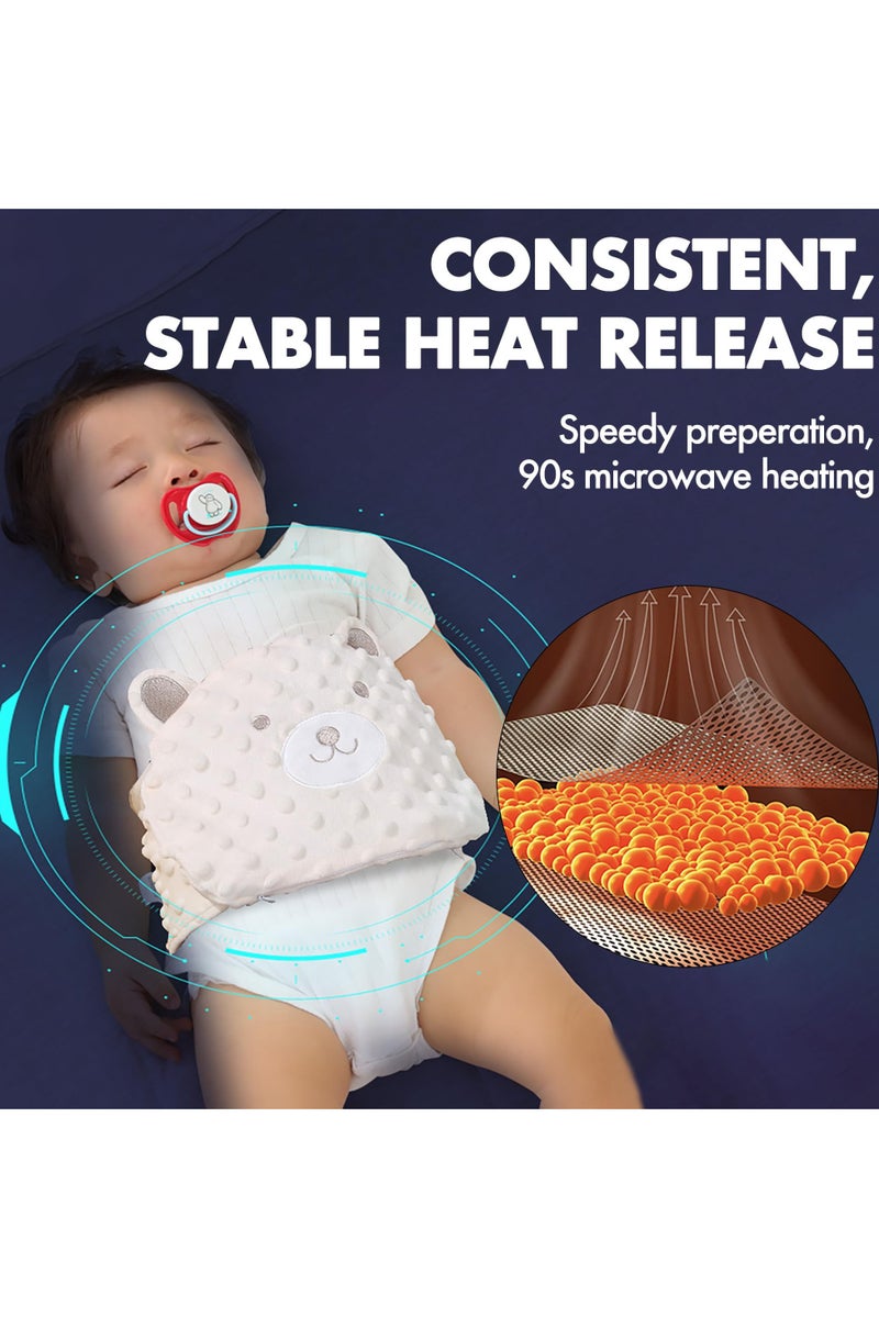 Flushrenic Relief for infant diarrhoea and flatulence - Red bean hot compress abdominal patch, infant warm abdominal patch wrap, relieves and soothes flatulence, bloating and stomach discomfort (beige) - Image 4