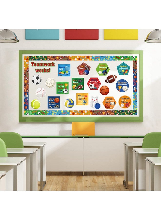 Tevxj Sports Motivational Bulletin Board Set With Bulletin Board Borders Teamwork Positive Sayings Accents Classroom Decor For Teachers Motivational Accents Sports Cutouts For Class School Decoration - Image 5
