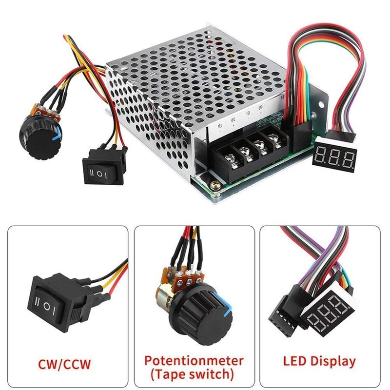 Puly PWM DC10-55V 12V 24V 36V 48V 60A PWM DC Motor Speed Controller Reversible Switch Set DC Brush Motor Tools Accessories Supplies - Image 2